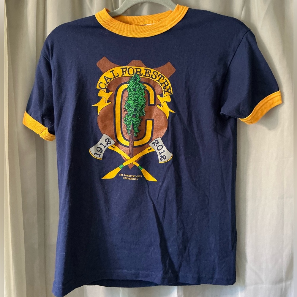 Cal Forestry Navy and Yellow T-Shirt youth large